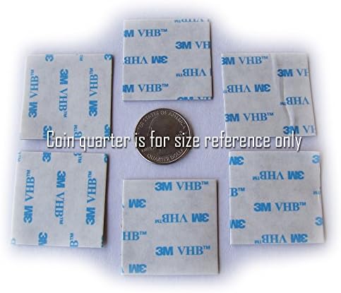 6 of VHB 3M Adhesive 1.5 x 1.5 inch Double-sided Foam Tape Dots High Bond Conformable Acrylic Glue Replacement Kit Square Plus Alcohol Pad
