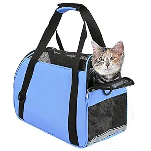 TIYOLAT Pet Carrier Bag, Airline Approved Duffle Bags, Pet Travel Portable Bag Home for Little Dogs, Cats and Puppies, Small Animals 40 x 20x 30cm?Blue?