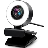 Webcam HD 1080P with Microphone & Ring Light -Vitade 960A USB Pro Computer Web Cam Video Camera for Mac Windows Laptop Gaming