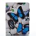 Produktbild Neues iPad 2017 iPad 9.7 Zoll Hülle [ Freier Stylus Touch Pen],Billionn® Kristall Glitzer Bookstyle PU Leather Wallet Blume Case Stand Handytasche Muster Schutz Bookstyle Etui Echt Strass Brieftasche Stoßfest Schale Pour iPad 9.7 2017 (Blauer Schmetterling)