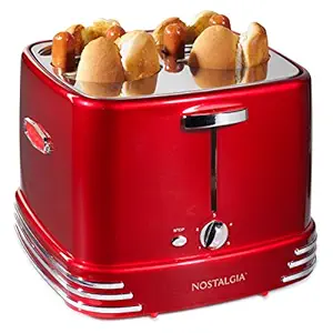 Nostalgia RHDT800RETRORED Retro Series 4-Slot Pop-Up Hot Dog Toaster