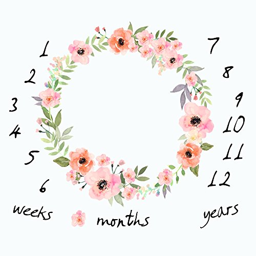 mensuel Milestone Couverture de bébé Photo Props Fond de pousses, réutilisable Infant bébé Couverture enveloppante pour la Photographie