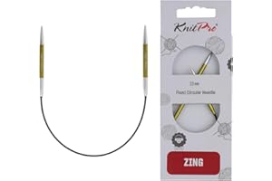 KnitPro Agujas de tejer fijas Zing - Alfileres de tejer circulares de 22,5 cm x 3,5 mm