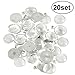 Produktbild SEFLIY 20 Set 25 mm Runde Lünette Hängende Trays mit Glaskuppel Fliesen Cabochon für Cameo Anhänger Foto Schmuck (Silber)