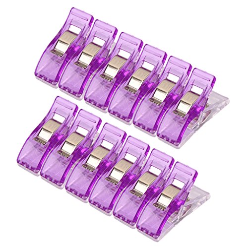 Generic 50 Stück Wonderclips Stoff Clips Klemmen Nähklammern Klammern 2.7x1cm – Lila - 6