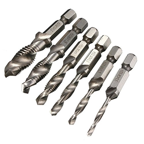 YKEZHU 6PCS Kombi-Bohrer 1/4 HSS M3-M10 Schraube Sechskantschaft Senker Werkzeuge Bohrer-Bit Set - 3