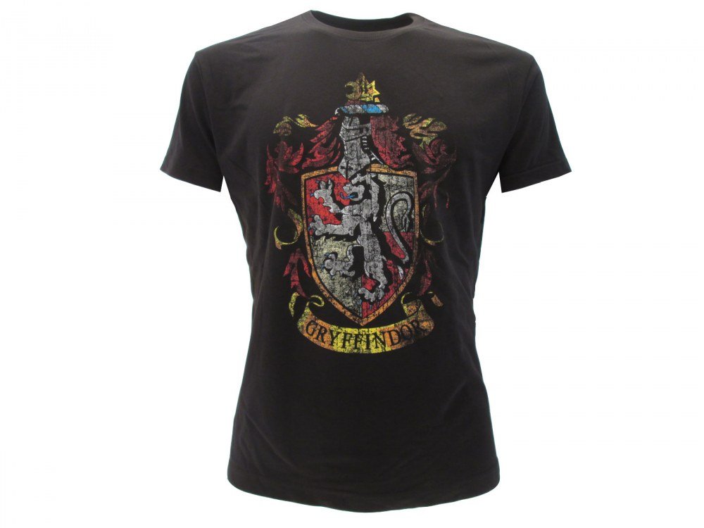 HARRY-POTTER-Herren-T-Shirt-schwarz-schwarz