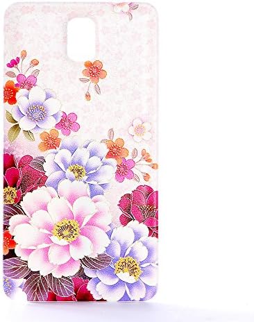 CXMALL Samsung Galaxy NOTE 3 Replacement Back Cover, Embossed Pattern Premium Plastic Housing Battery Back Cover for Samsung Galaxy NOTE 3 III N9000 N9005 (Floral Flowers)