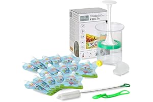 Fill n Squeeze 500ml Homemade Baby Food Maker Kit with 15 Reusable Pouches, Pouch Spoon & Pouch Cleaning Brush for Weaning, Baby Food, Toddler Snacks. Reusable Pouches, Freezer Safe and Microwavable.