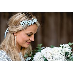Brauthaarband Blumenkranz Blüten Diadem Braut Frisur Hochzeit Boho C9