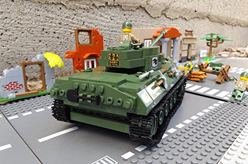 ★ World of Tanks 3006 – Bausteine US ARMY Panzer, 465 Teile, leichter Jagdpanzer M18 Hellcat, inkl. custom US ARMY Soldaten aus original Lego© Teilen ★ - 3