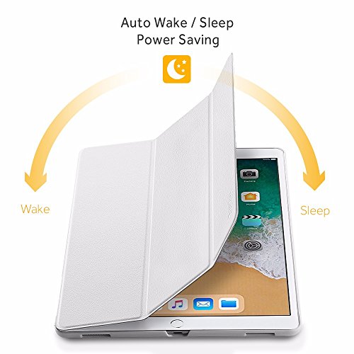 EasyAcc iPad Pro 12.9 2015 Hülle Case – mit Standfunktion und Automatischem Schlaf Funktion für iPad Pro 12.9 2015 (Modellnummer A1673 A1674 A1675) – Weiß, Kunstleder, Ultra Dünn - 2