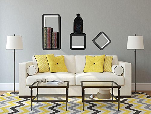 WOLTU Wandregal 3er Holzregal Hängeregal Bücherregal CD DVD Regale Lounge RG9248ws Weiss - 3