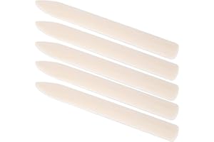 NOBRAND Cartella in osso naturale da 5 pezzi, strumento da cucito per rifinitura dei bordi in pelle di plastica bianca per cucire bordi pieganti pieghevoli per segnare la pelle(Long)