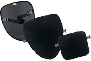 Skwoosh Sheepskin Motorcycle Seat Cover Pad Natural Plush Genuine Wool for Temperature Control Summer and Winter and Cushioning for Comfort (Pillion - Rear)