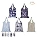 Produktbild X-Mile 5 Stück Faltbare Einkaufstasche mit Tragbare Einkaufstaschen Clip Shopper Schultertasche Einkaufstasche Handy Recyceln zum Einkaufen Obst Gemüse 38x58cm Mehrfarbig