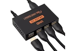 Sfunpu HDMI Splitter 1 in 4 Out 4K Full Ultra HD 1X4 HDMI Splitter 3D 1080P HUB Mirror mode Duplicate Mode Distributor PS4/PS3/XBOX/DVD player