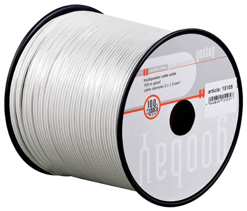 Wentronic LSK 2X0.5 Lautsprecherkabel 100 m Spule (Querschnitt 2x 0,5 mm²) weiß - 2