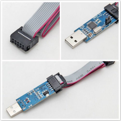 Neu AVR 51 Programmer Adapter mit 10 Pin Kabel ATMega ATTiny USB ASP USBISP fuer Arduino - 3