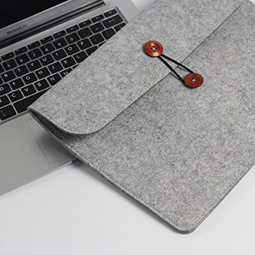XGUO Button ShockProof MacBook Air iPad Pro 11.6-15.4 Zoll Filz Sleeve Hülle Ultrabook Laptop Tasche für Apple MacBook Air/ MacBook Pro und vieles mehr (11.6 Zoll, Grau) - 3