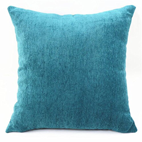 Nunubee Nordischen Stil Gestreifte Chenille Sofakissen Baumwolle Leinen Kissenbezüge Kissenhülle Dekokissen Kissenbezug, 50*50cm Modell 2 - 3