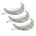 Contever® 3pcs Moon Shaped Fashion Charming Silver Crystals Hair Clip Bang Artificial Rhinestones Clamp Hairpins