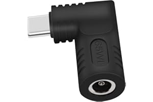 PNGKNYOCN DC to USB C 90 Degree 65W PD Power Adapter, Type C Male to DC 5.5x1.0mm Female for Type C USB Charging Device