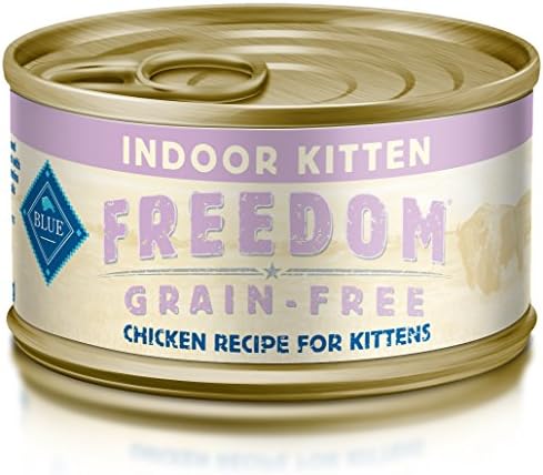 Blue Buffalo Freedom Indoor Kitten Chicken Wet Cat Food, 3 oz Can, Pack of 24