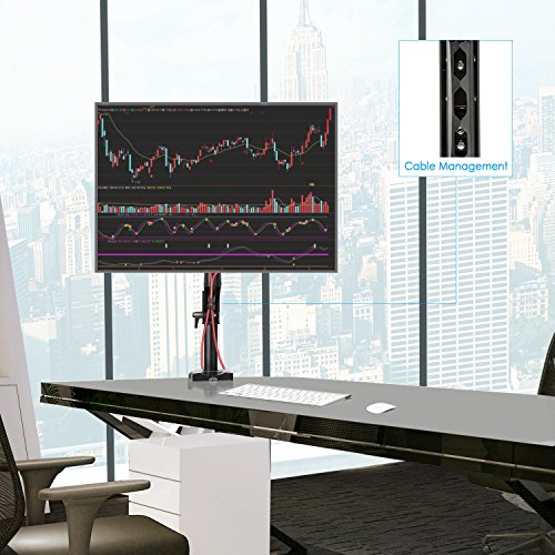 SIMBR Monitor Tischhalterung mit Federarm Schwenkbar Neigbar VESA 100×100 für LCD Monitor oder TV von 15 bis 27 Zoll max. Tragfähigkeit 8kg - 4