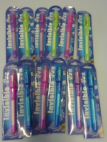 Yidarton 12 Stück Geheimstifte mit UV Licht Unsichtbar Schreiben Geheime Nachrichten Geheim Stift - 2