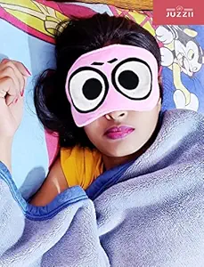 JUZZII Velvet Cute Panda Sleeping Eye Mask, Eye Mask for Men Women Girls Kids Boys - ( Pink ) Model-No.69