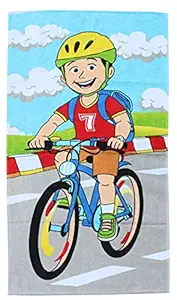 Mandhania Cotton Cartoon Printed Kids Bath Towel for Boys N Girls Pack of 1