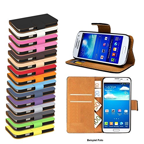 Preisvergleich Produktbild W GiXa Elegante Premium Handy Schutz für Apple iPhone Schutztasche mit Kartenfächern und Standfunktion Flip Case für alle iPhone Smartphone Handy Typen Schutz Hülle Schutz Tasche (für iPhone 5 / 5S, Schwarz)