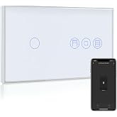BSEED WiFi Shutter Switch with White Switch, 1 Gang 1 Way Smart Wall Switch Compatible with Alexa and Google Home, APP or Voi