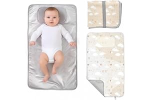 TENDS Wickelunterlage für unterwegs – wasserdicht, faltbar, waschbar und gepolstert, kompakt, ideal für Komfort und Sauberkeit des Babys, perfekte Windeltasche als originelles Geschenk für Neugeborene