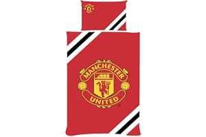 FOCO officiellt licensierade Manchester United FC fotbollskärna remsa enkelt påslakan sängkläder set