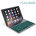 Produktbild OBOR Aluminiumlegierung iPad Pro 9.7 Tastaturkoffer - 7 Farben Hintergrundbeleuchtung Flip Wireless Bluetooth Tastatur Schutzhülle für iPad Pro 9.7'' und iPad Air 2 (Schwarz)