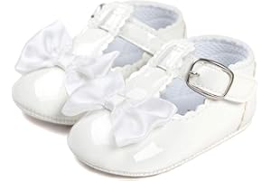LACOFIA Zapatos de Bautizo de Princesa Antideslizantes Bowknot para bebé niña