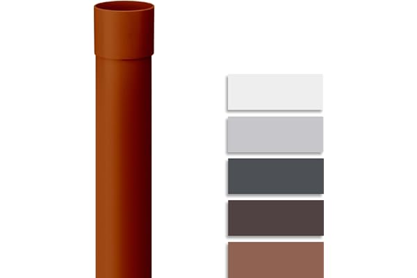 INEFA Tuyau Descente 200cm PVC 50mm Marron Raccord Tuyau Pluvial Montage Facile