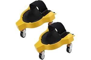 Y-Nut GenouillèRes Roulantes, GenouillèRe Coulissante Multifonctionnelle, GenouillèRe AlléGéE Avec Roue et Sangle RéGlable, GenouillèRe pour la Peinture/RéParation et Entretien Automobiles(Jaune)