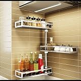 ▲ 【AJUSTABLE Y ROTABLE shel Los estantes ajustables para crear el espacio que necesita y hacer espacio para botellas altas.Y el soporte central de una sola barra se puede girar 180 ° hacia la izquierda y hacia la derecha para obtener artículos fácilmente.