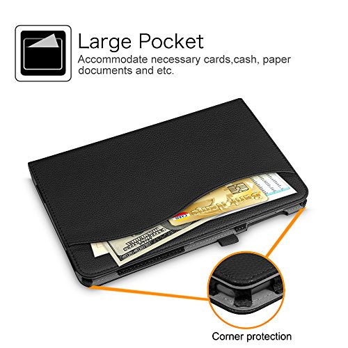 Fintie Samsung Galaxy Tab A 10.1 Hülle – [Eckenschutz] Multi-Winkel Betrachtung Folio Stand Schutzhülle Cover Case Tasche mit Dokumentschlitze, Standfunktion, Auto Wake / Sleep für Samsung Galaxy Tab A 10,1 Zoll T580N / T585N Tablet (2016 Version), Schwarz - 5