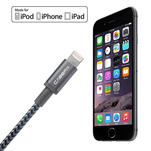 USB Kabel mit Lightning Stecker (Apple zertifiziert) Lade- und Datenkabel für iPhone 5 5C 6S 7 Plus SE iPad mini 3 4 Pro Air 2 – 1,8 m von CABBRIX (space gray) - 5