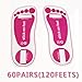 120FEETS Spray Tanning Sticky Feet (60PAIRS) Stick on Foot Protectors for Spray Tanning