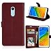 Produktbild HHF Handy Zubehör für Xiaomi Redmi 5, Einfarbig Premium PU Leder Brieftasche Magnetische Schnalle Design Flip Folio Schutzhülle (Farbe : Brown)