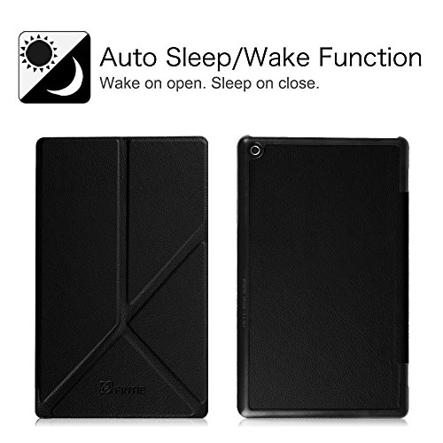 Fintie Hülle für Fire HD 8 Tablet (6. Generation – 2016) – [Origami Serie] Schutzhülle mit Standfunktion und Auto Schlaf / Wach Funktion, Schwarz - 2