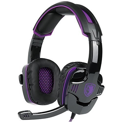Sa930 3 5mm Stereo Gaming Headset con microfono sobre la oreja los auriculares para PC   MAC   PS4  morado 