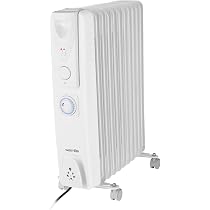 Warmlite WL43005YTW 2500W 11 Fin Oil Filled Radiator with Three Heat  Settings and Adjustable Thermostat, White : Amazon.co.uk: DIY u0026 Tools