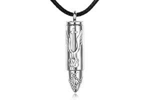 HUKKUN Sterling Silver Urn Necklace for Ashes for Men Cremation Jewelry Gift for Husband Brother Father