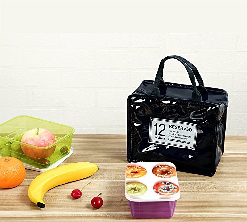 iSuperb Wasserdicht Kühltasche Mtagessen Tsche Isoliert Lunch Taschen Lunch Bag Cooler Bag für Arbeit und Schule 22x13x18.5cm (Dunkelblau) - 6